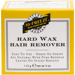 No-Tweeze hard wax jar closeup showing stripless beeswax formula for short hairs removal