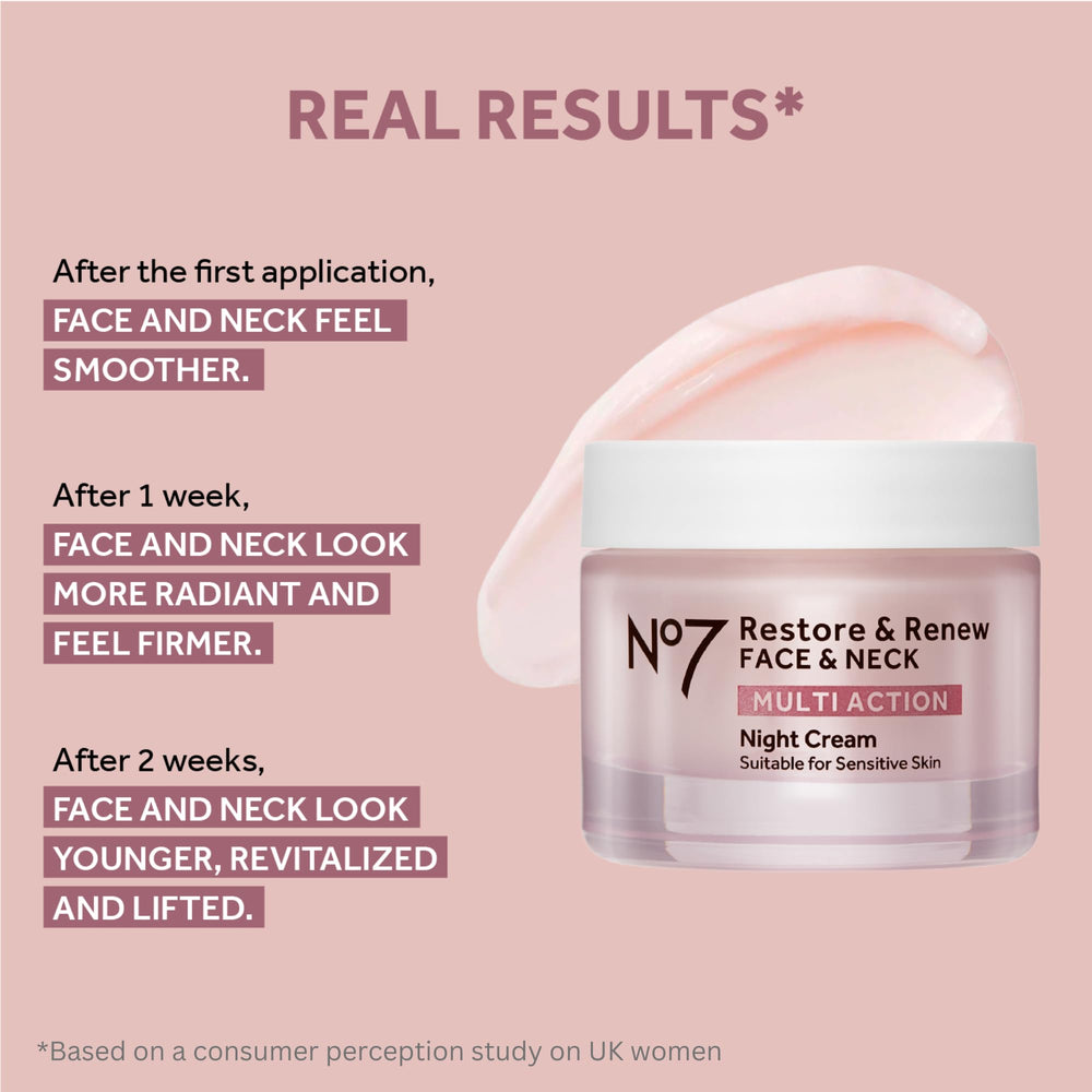 No7 Restore & Renew anti-aging serum texture close-up with pro-retinol benefits.