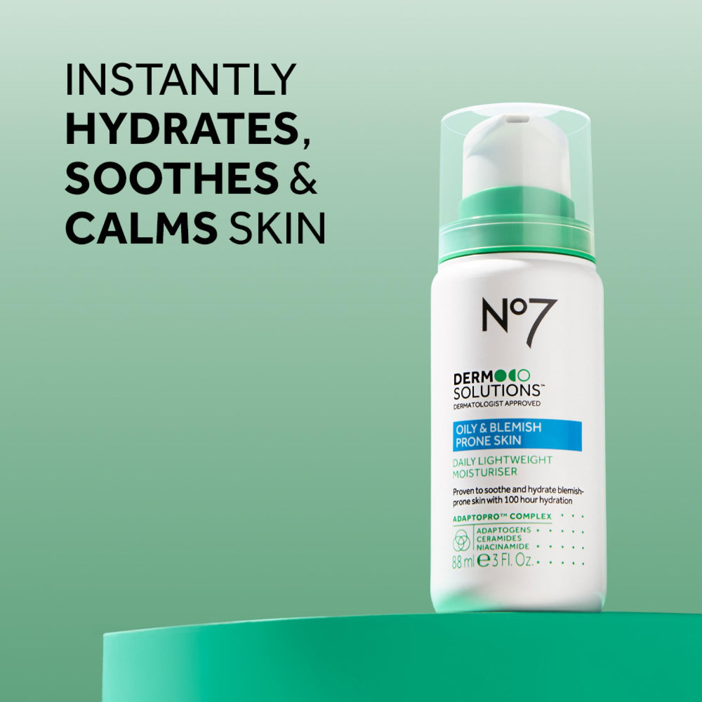 No7 Derm Solutions moisturizer on face during application demonstrating quick absorption