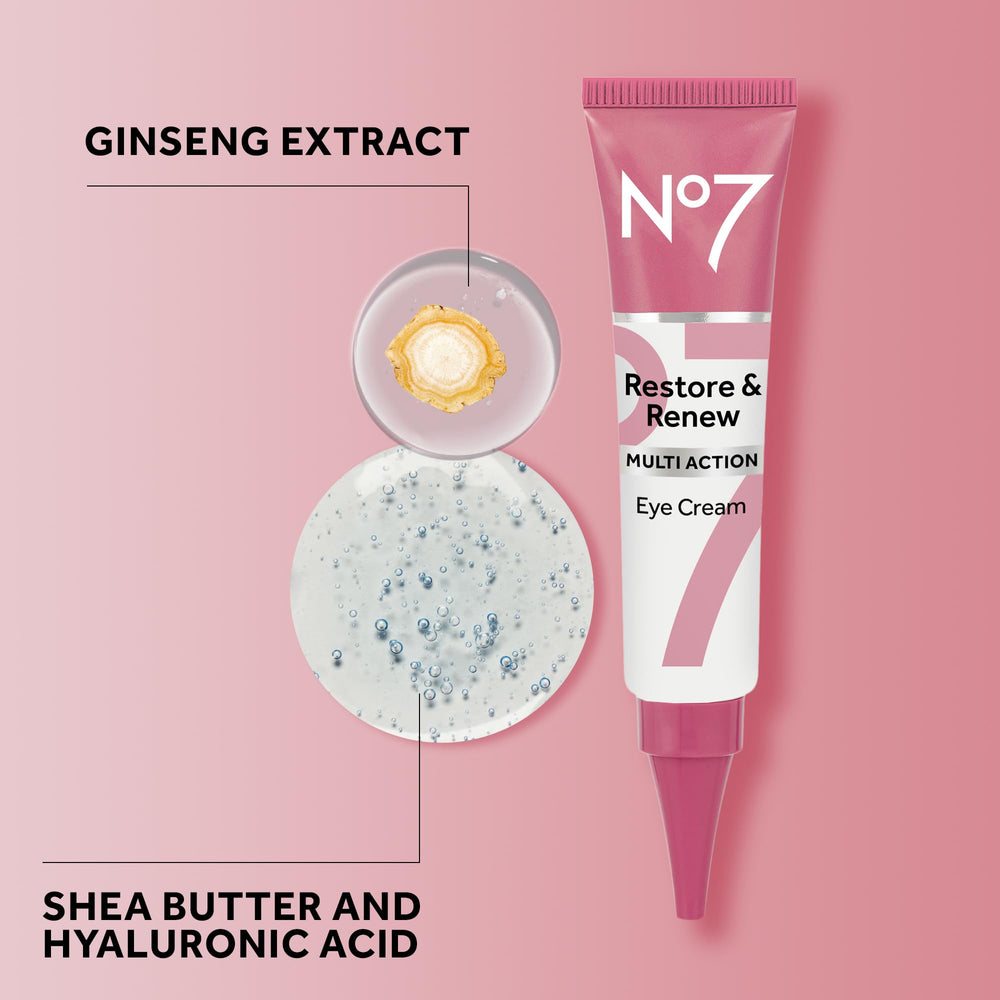 No7 eye cream depuffing demonstration for smoother eyes.