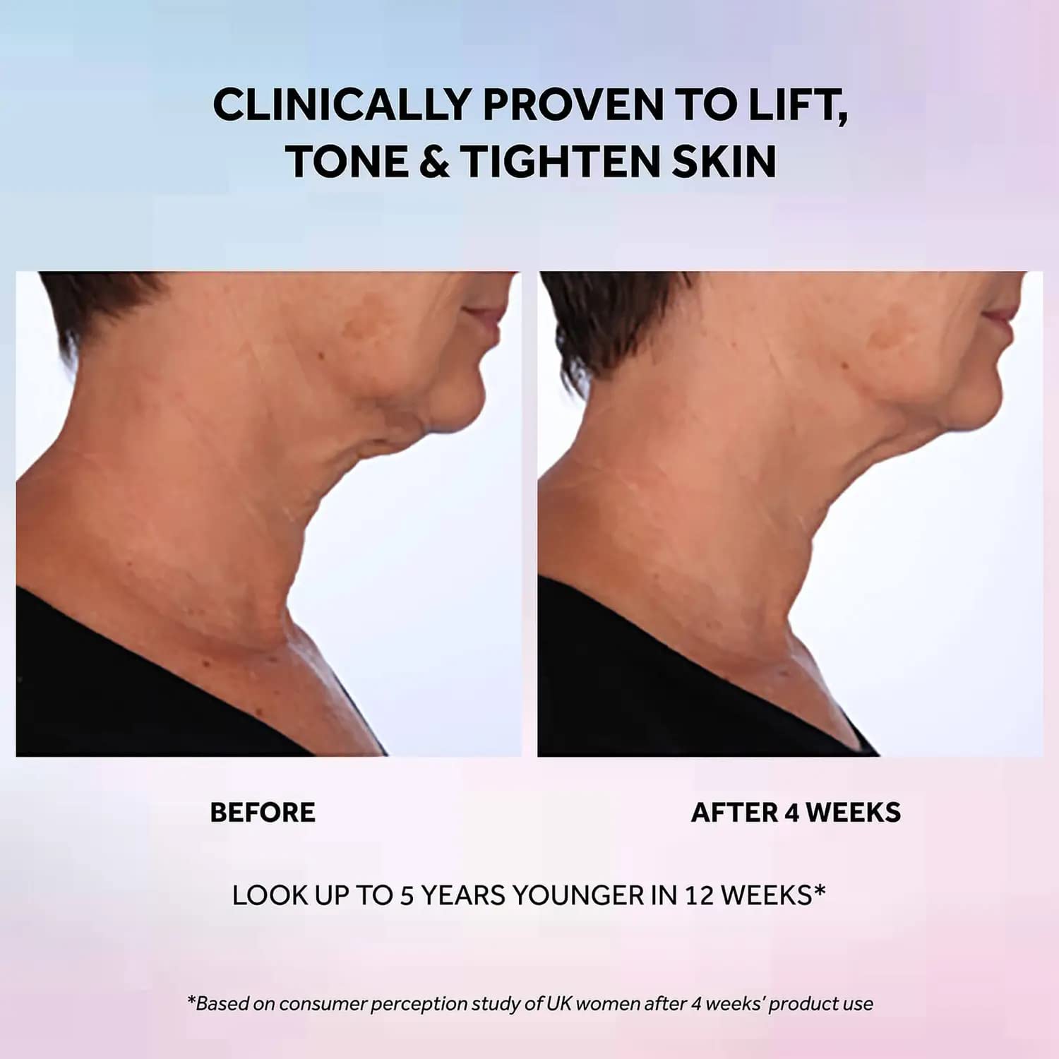 No7 Firming Booster Serum packaging display highlights heritage and science.