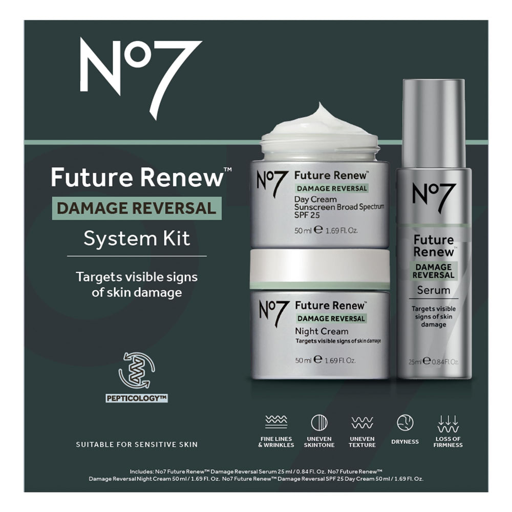 No7 Future Renew Day Cream SPF25 tube highlights sun protection and moisture restoration