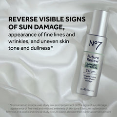 No7 Future Renew serum pump dispense demonstrates easy, precise application for daily anti-aging care.