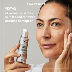 No7 Future Renew serum texture swirl highlights lightweight formula that absorbs quickly.
