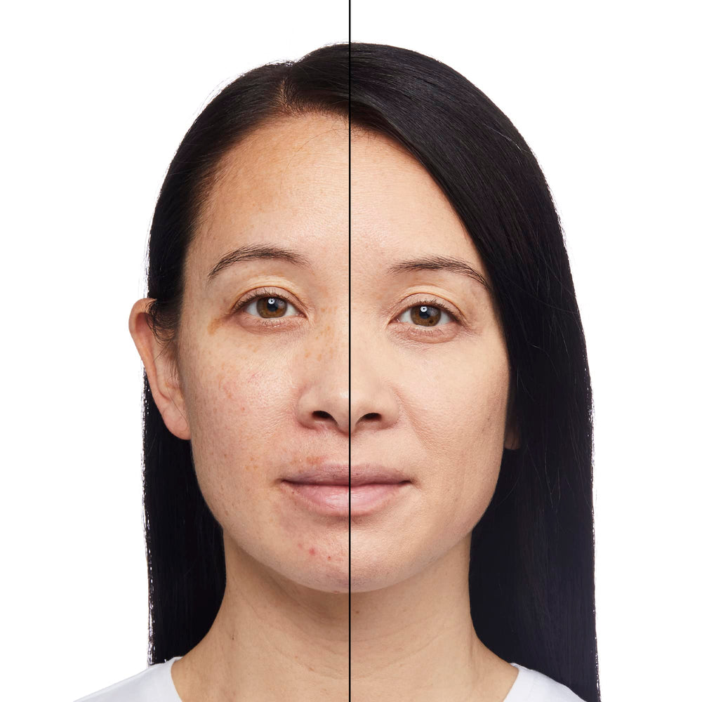 Close-up of No7 HydraLuminous Skin Tint texture with lightweight, sheer coverage