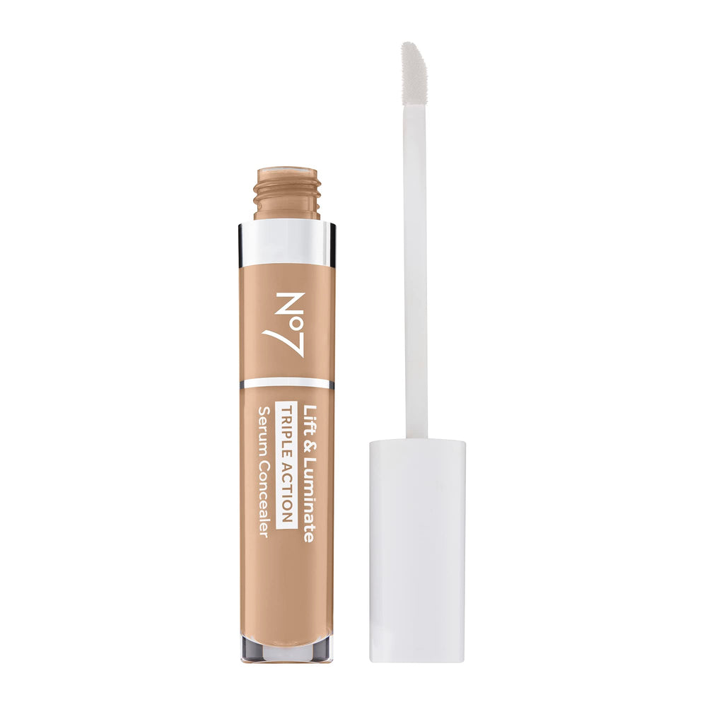 No7 Lift & Luminate concealer under-eye application demonstrates smooth blending for brightened look.