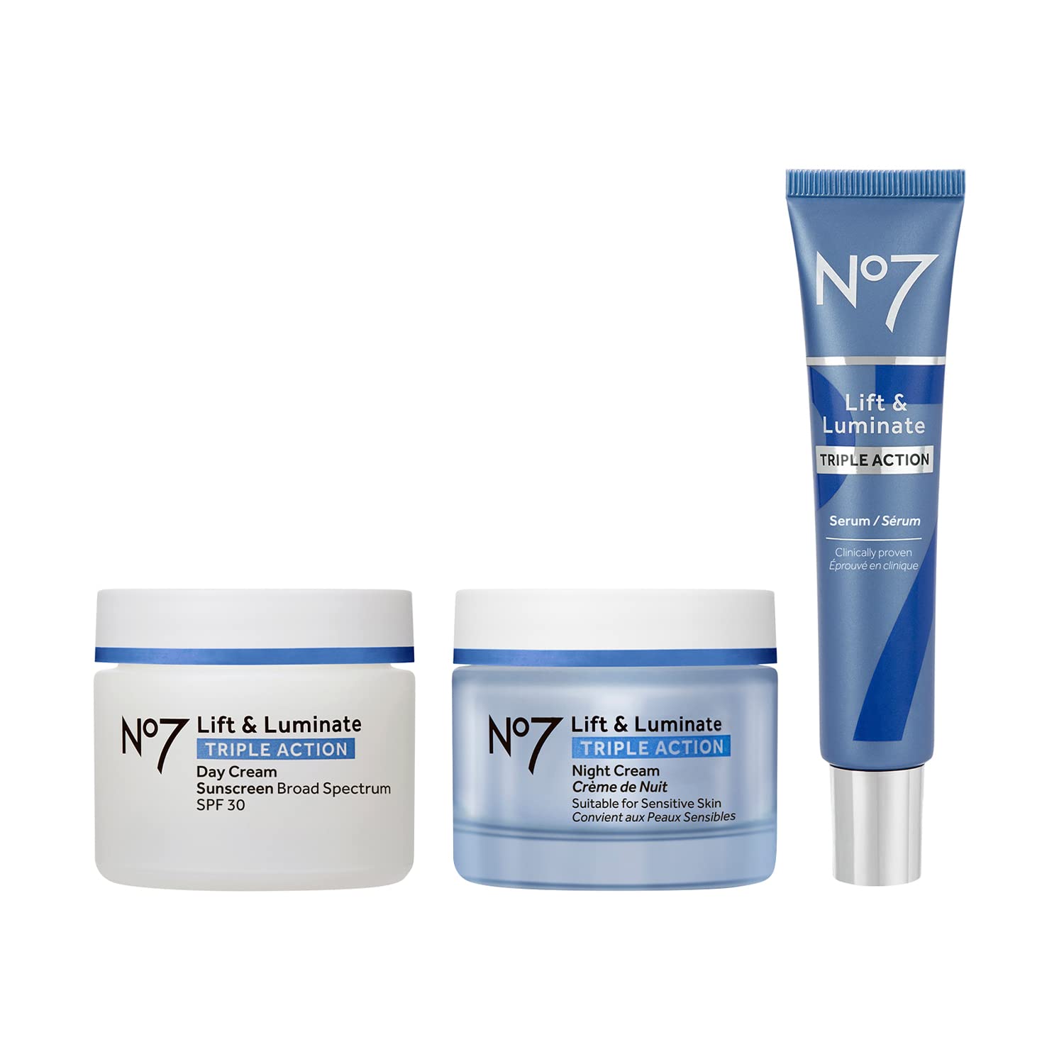 No7 Lift & Luminate day cream SPF 30 for daytime radiance