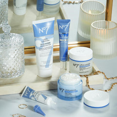 No7 Lift & Luminate night cream with collagen peptides for overnight renewal