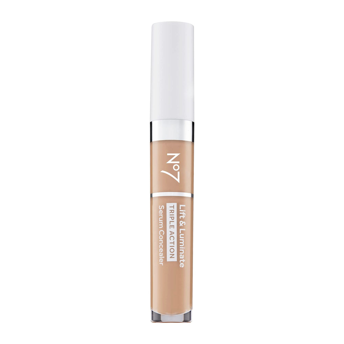 No7 Lift & Luminate packaging highlights premium design and shade options for quick color matching.