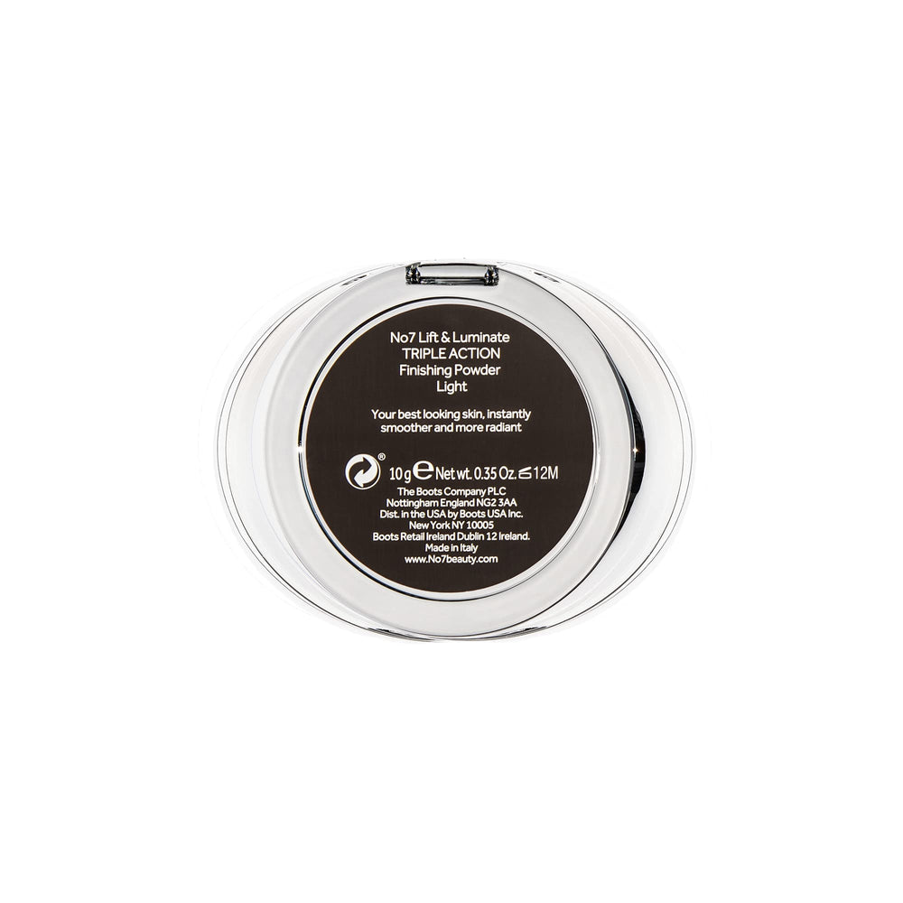 No7 Lift & Luminate powder application with a brush for smooth texture