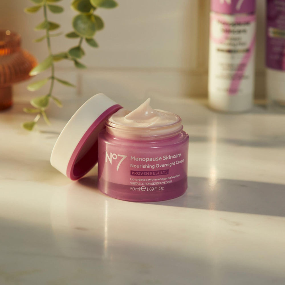 No7 night cream swirl on skin demonstrates immediate soothing and hydration