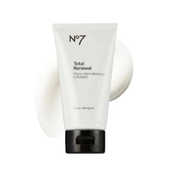 No7 microdermabrasion total renewal face scrub packaging reveals at-home exfoliation for radiant skin.