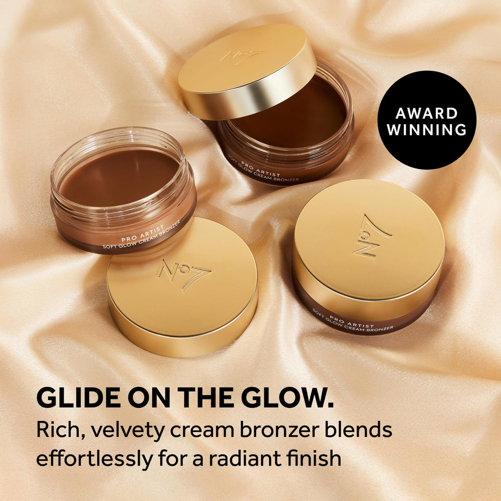 No7 Pro Artist Soft Glow Cream Bronzer being applied to cheek for buildable warmth