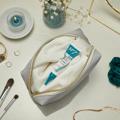 No7 Protect & Perfect Eye Cream texture closeup with hyaluronic acid and shea butter for hydration.