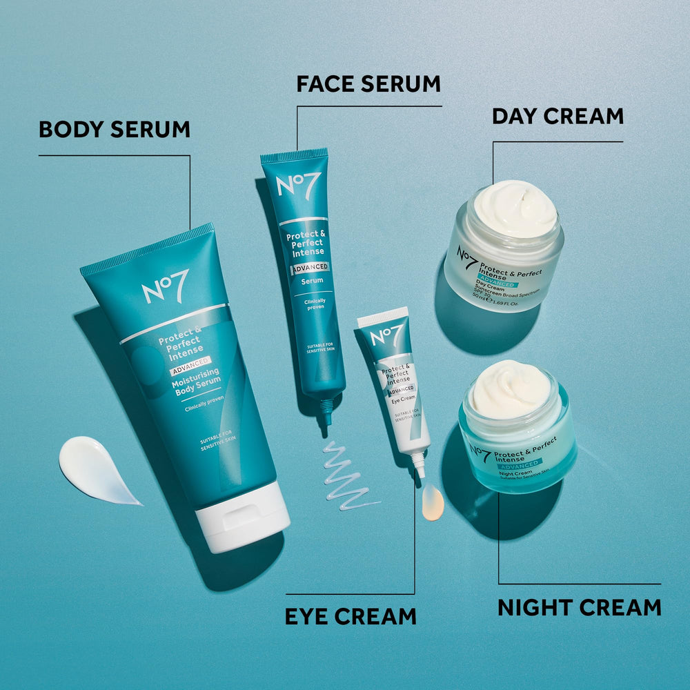 Travel-size No7 Protect & Perfect Eye Cream tube for on-the-go use.