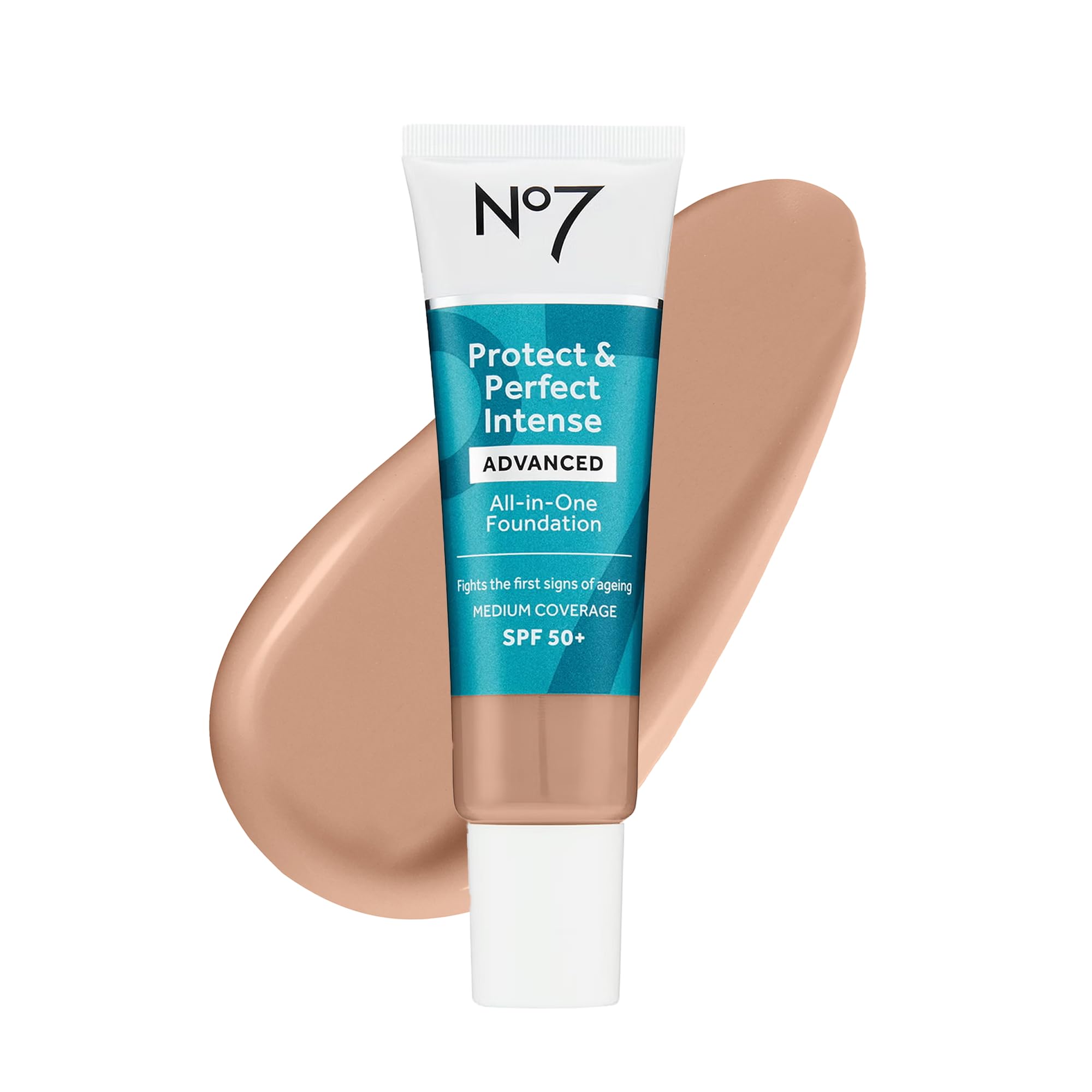 No7 Protect & Perfect foundation Cool Beige bottle for a smooth, even base.