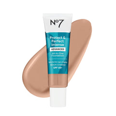 No7 Protect & Perfect foundation Cool Beige bottle for a smooth, even base.