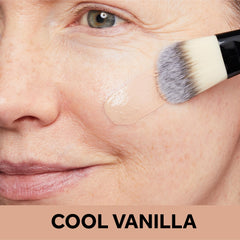 Cool Vanilla shade swatch blended for natural even coverage with No7 foundation