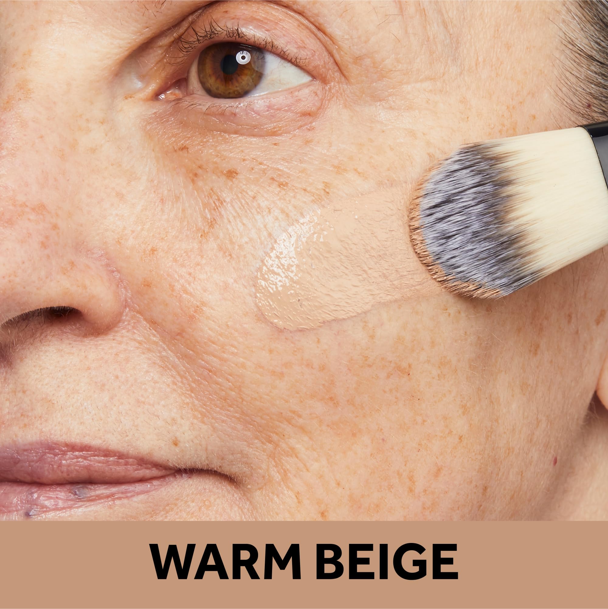 No7 Protect & Perfect foundation warm beige swirl on skin demonstrates buildable coverage for day looks