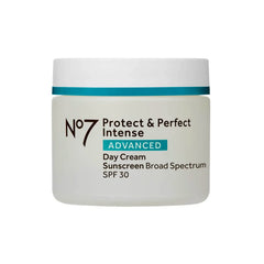 No7 Protect & Perfect intense face cream jar closeup shows rich hydration for daily use.