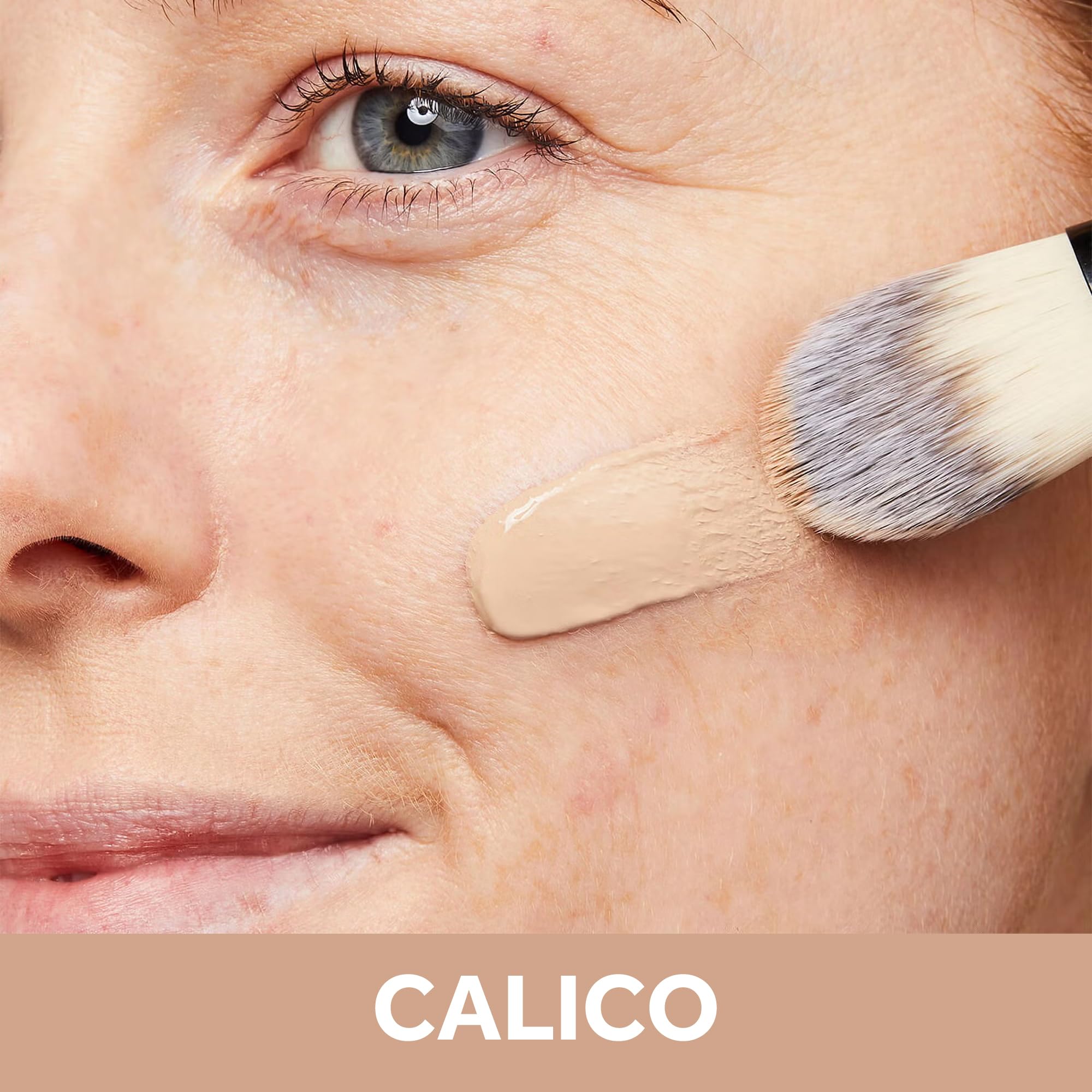 No7 Restore & Renew Calico pump demonstrates skincare-infused foundation in action