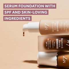 No7 Restore & Renew packaging emphasizing SPF 20 protection and sensitive-skin formula.