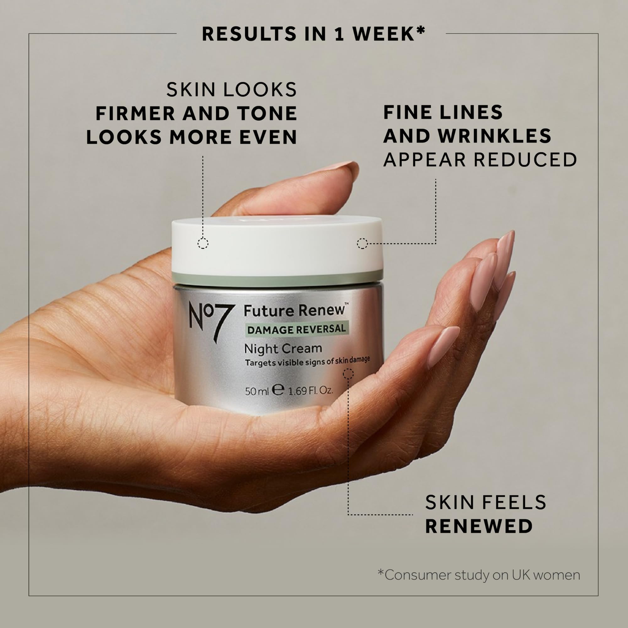 No7 sleep skincare routine hands applying night cream before bed.