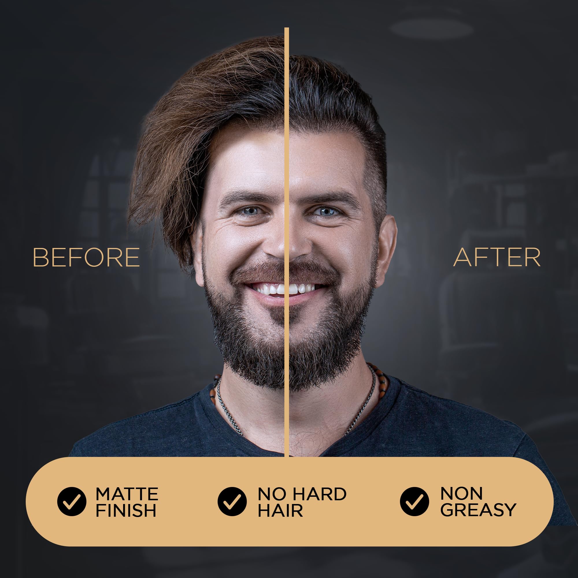 Noble By Greg Young hands applying matte paste for quick restyle