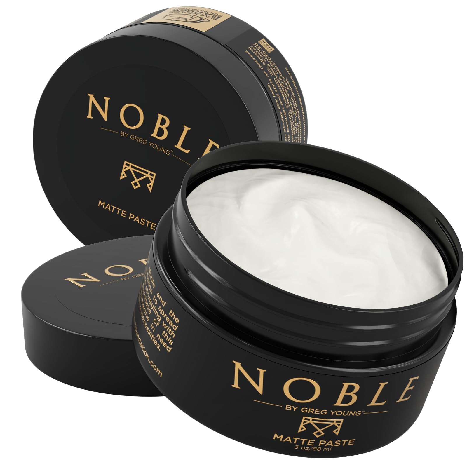 Noble By Greg Young strong hold matte paste tube close-up for durable style