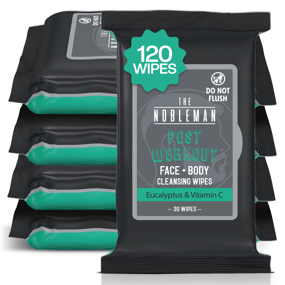 Nobleman gym-bag-ready wipes enable quick cleansing between sessions.