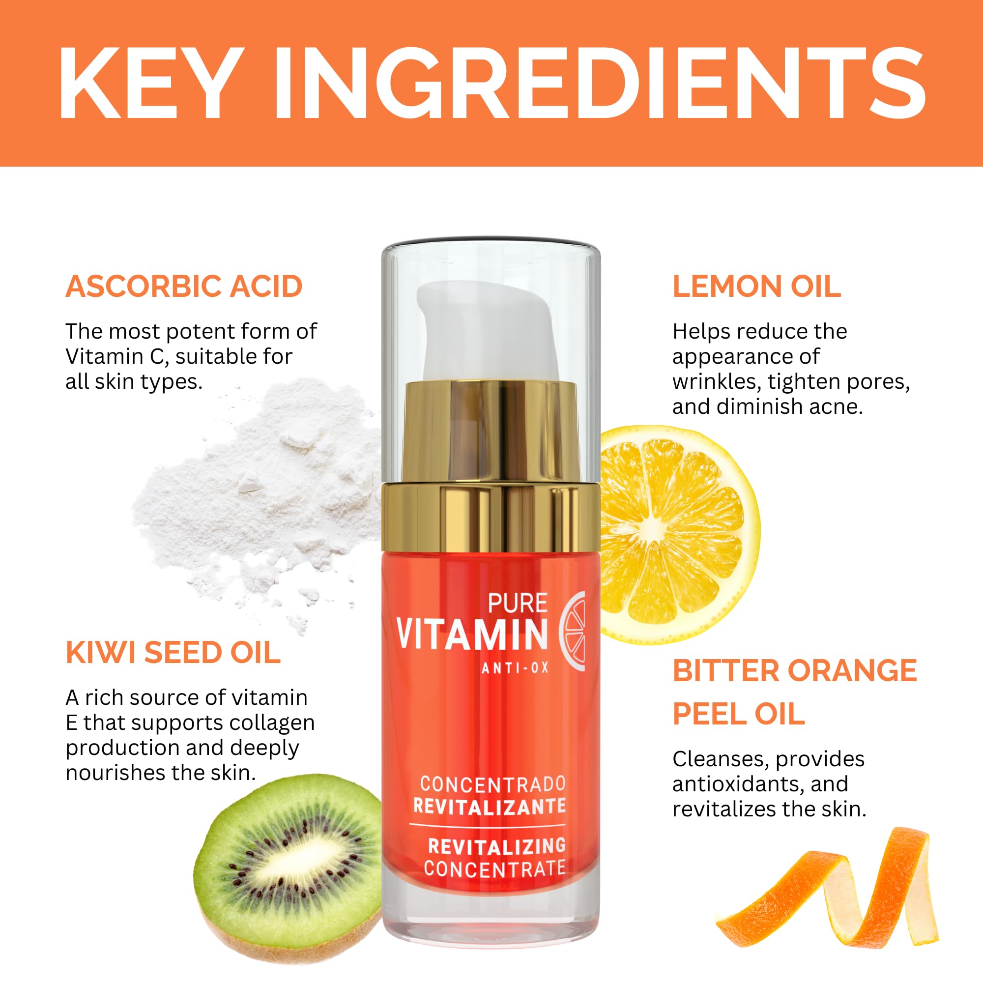 Noche Y Dia Vitamin C Serum blemish focus shot hints at clearer-looking pores.