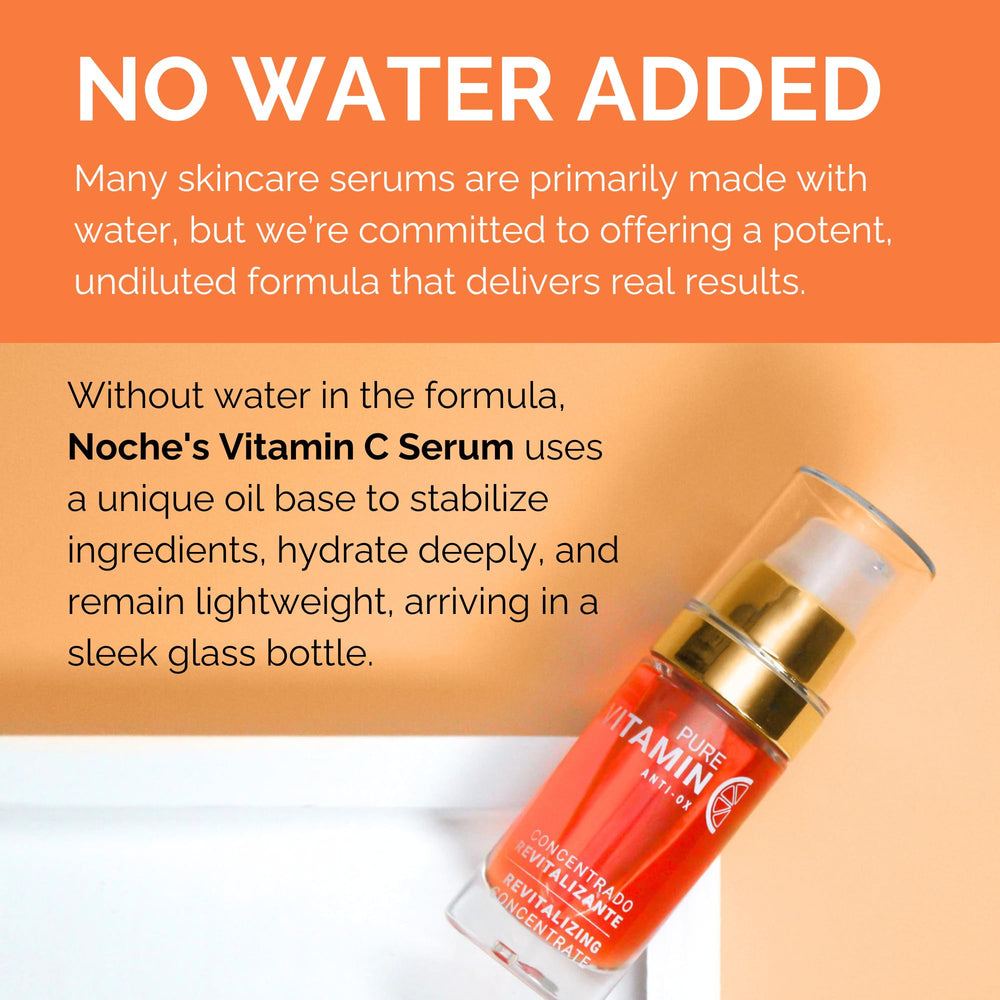 Noche Y Dia Vitamin C Serum glow shot shows hydrated, even-looking skin.