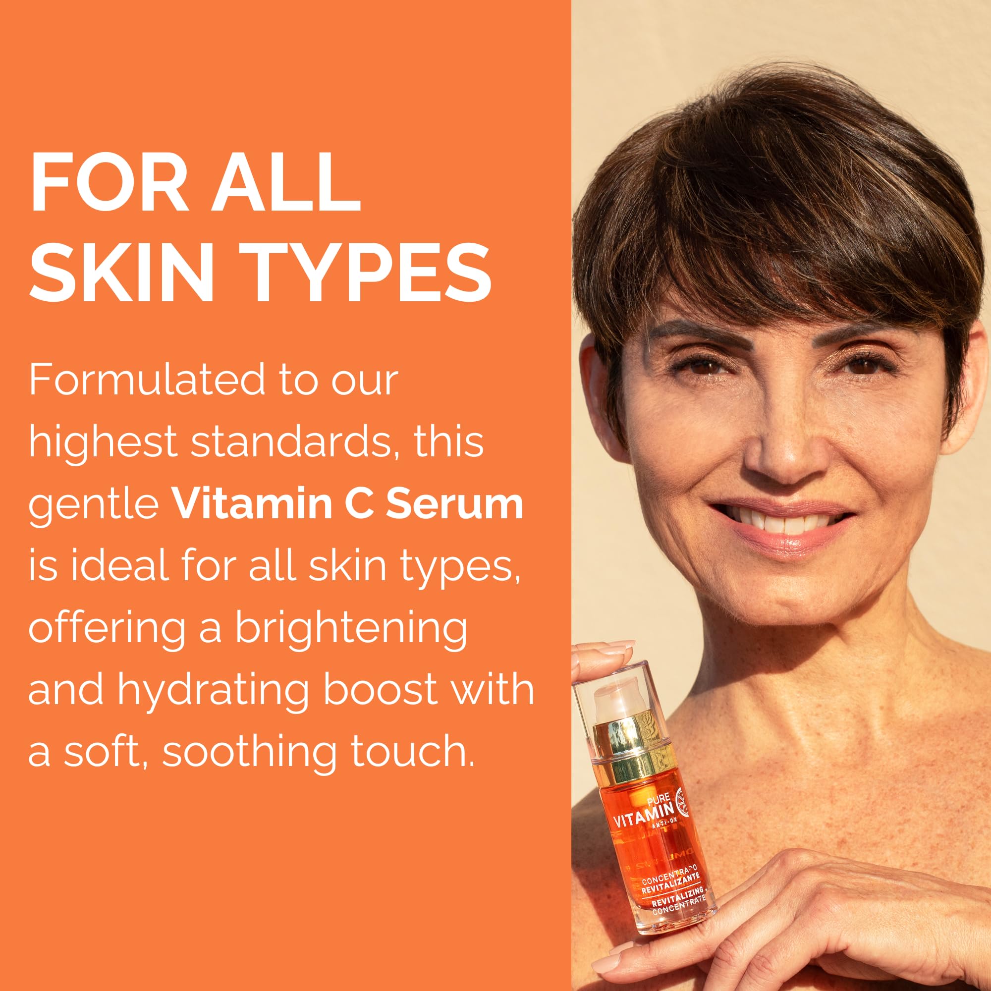 Noche Y Dia Vitamin C Serum ingredient shot highlights ascorbic acid for brightening potential.