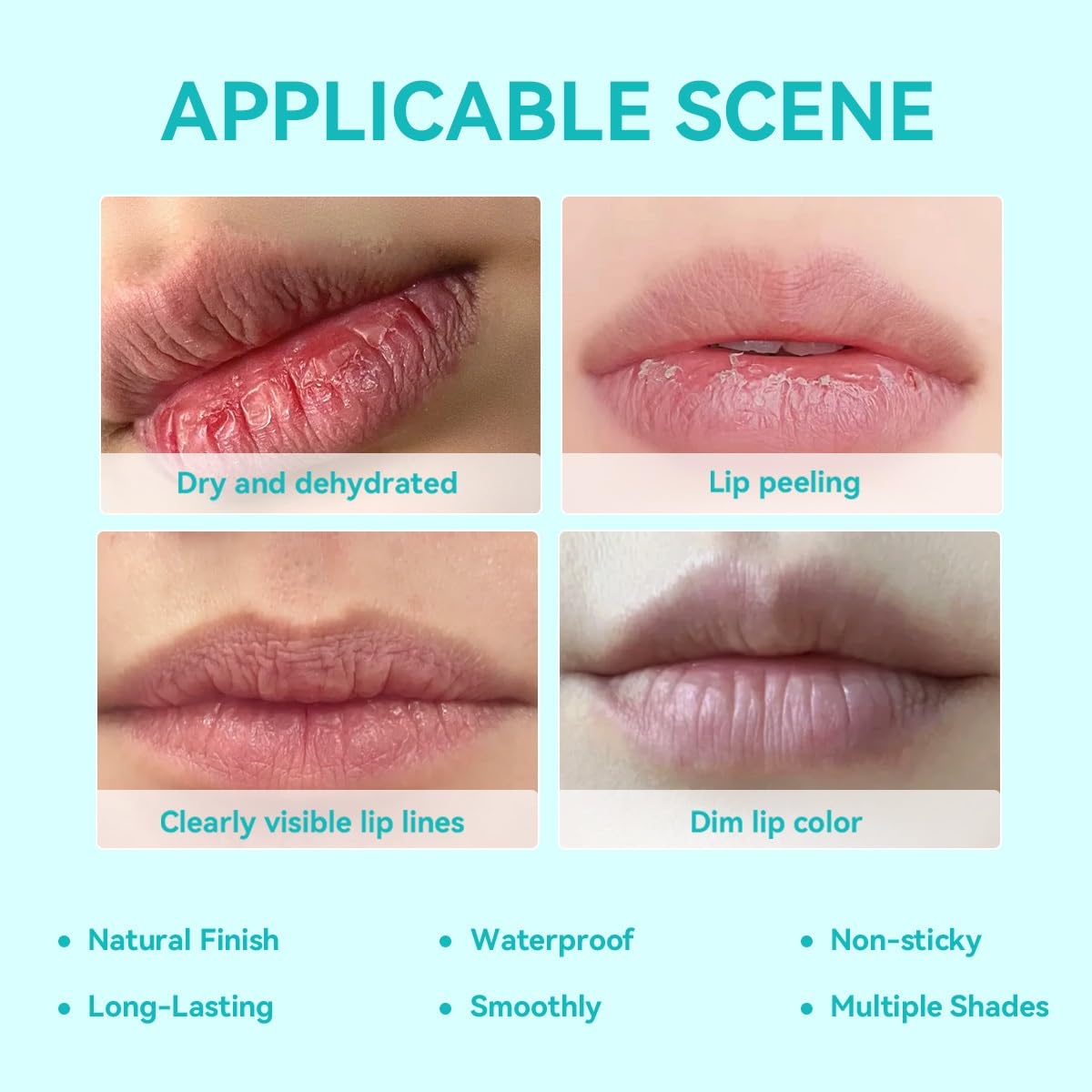 nocmosi lip tint gloss bottle highlights transfer-resistant color