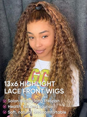 Noella water-wave lace-front wig showing full-bodied texture for versatile styling.