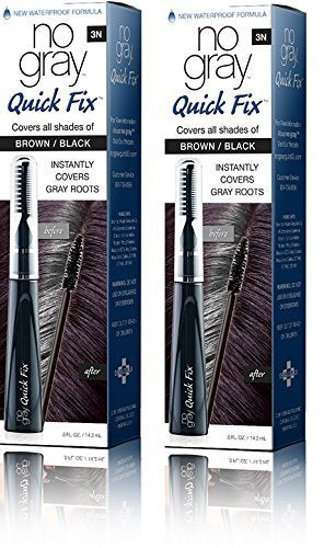 No Gray Quick Fix dark brown set of 2 bottles for seamless gray-root touch-ups.