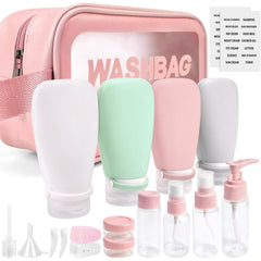 Noideeer 18pc travel bottles set for organized packing on trips.