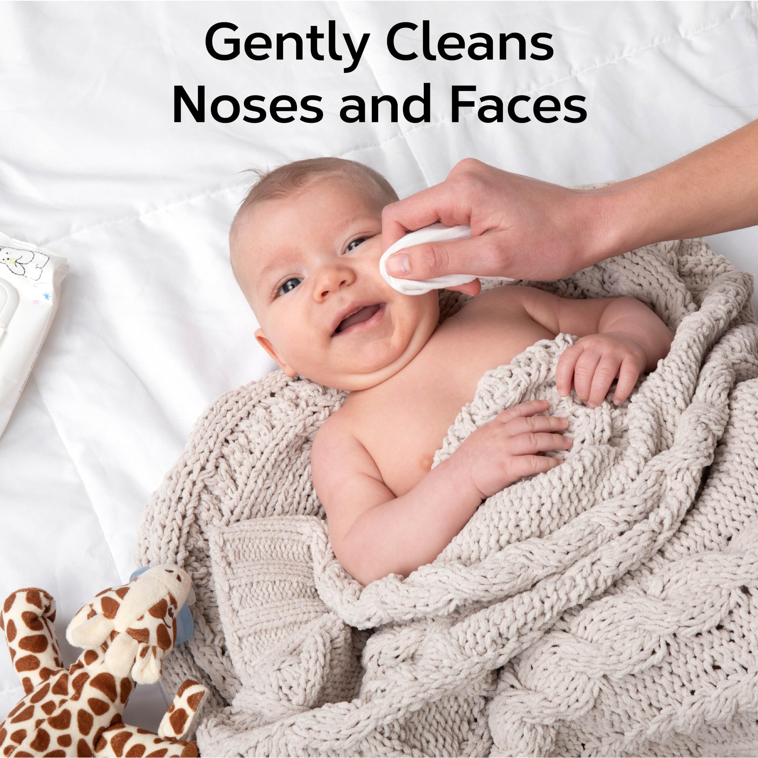 Nolla wipes sheets closeup showing soft texture for delicate baby skin care