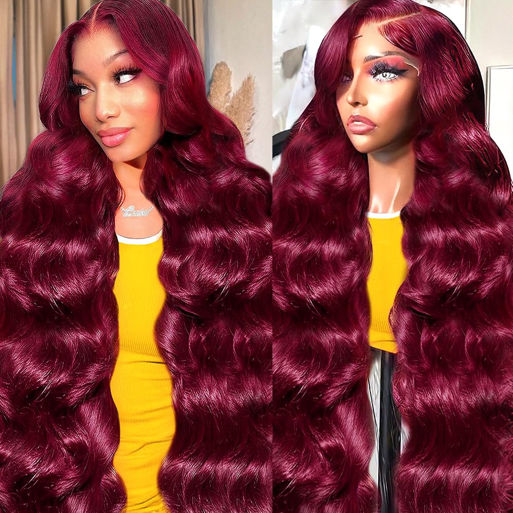 Nollipopco burgundy 30-inch lace-front wig for bold daily styling