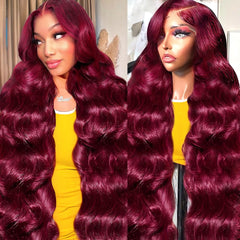 Nollipopco burgundy 30-inch lace-front wig for bold daily styling