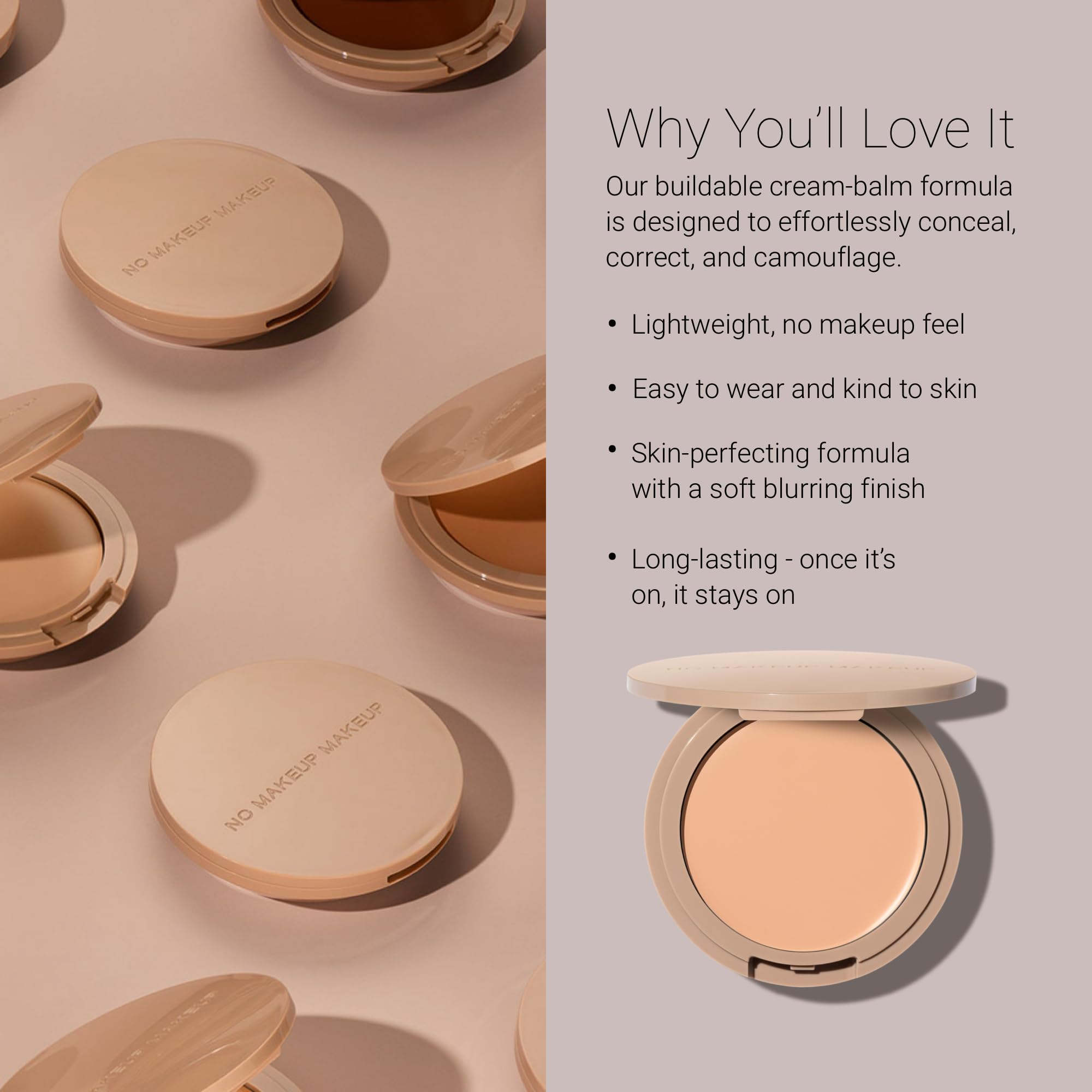 No Makeup Makeup foundation application brush pairing demonstrates seamless second-skin coverage.