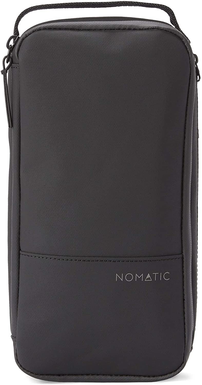 NOMATIC Toiletry Bag hanging design provides easy access at the sink.