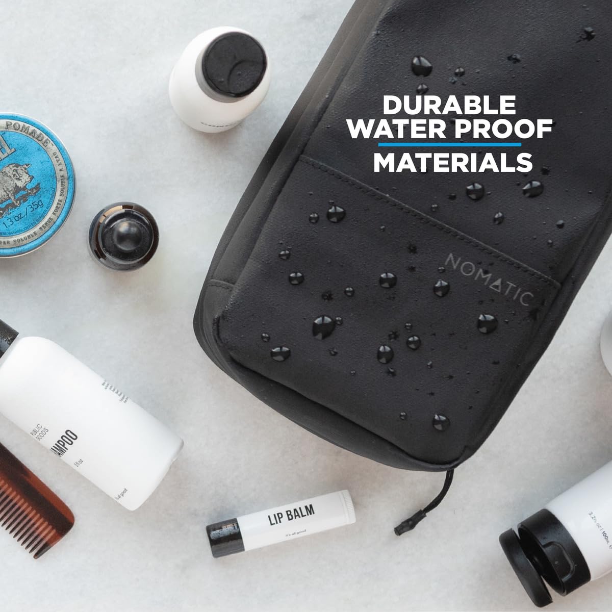 NOMATIC Toiletry Bag helps maximize carry-on space with organized pockets.