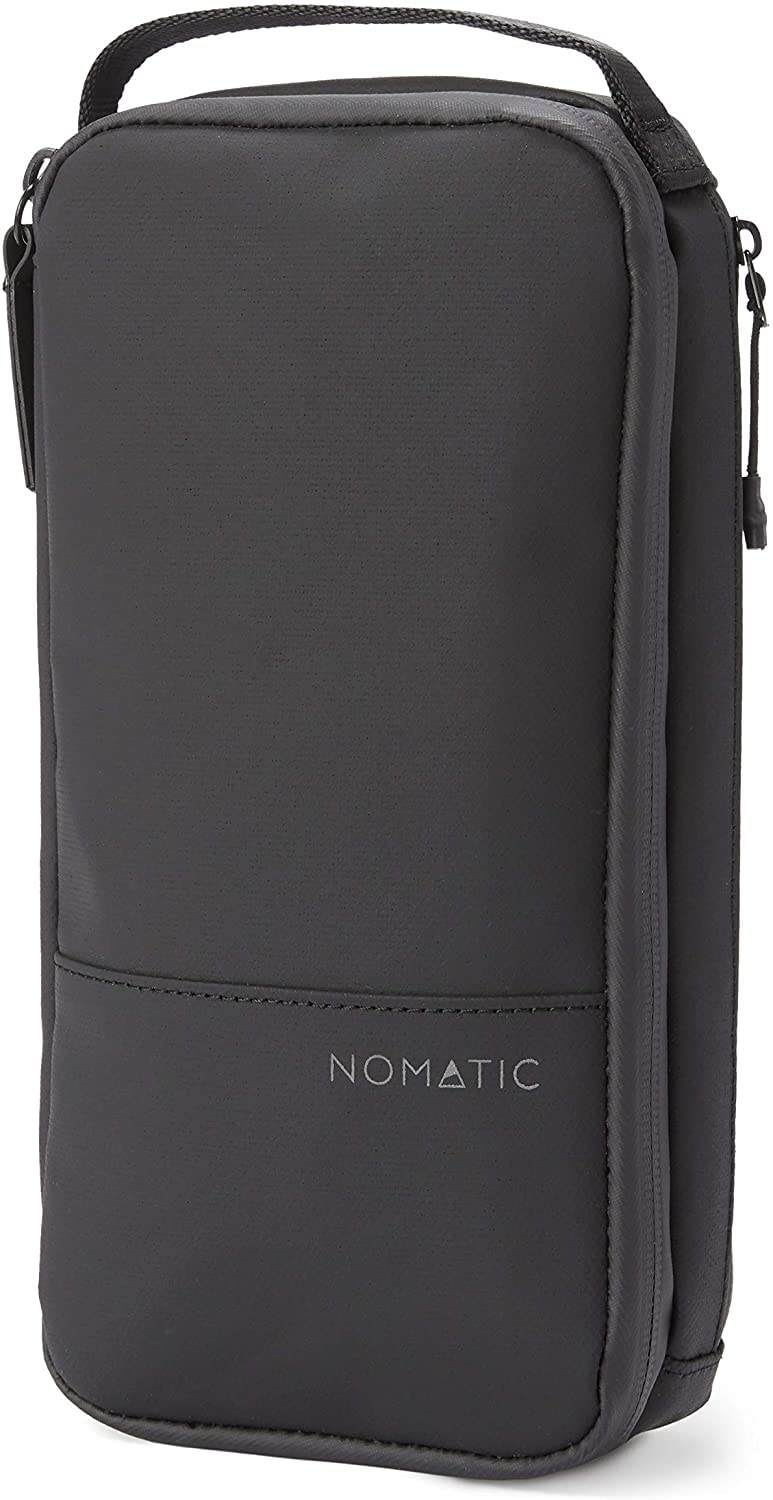 NOMATIC Toiletry Bag water-resistant fabric protects contents during travel.