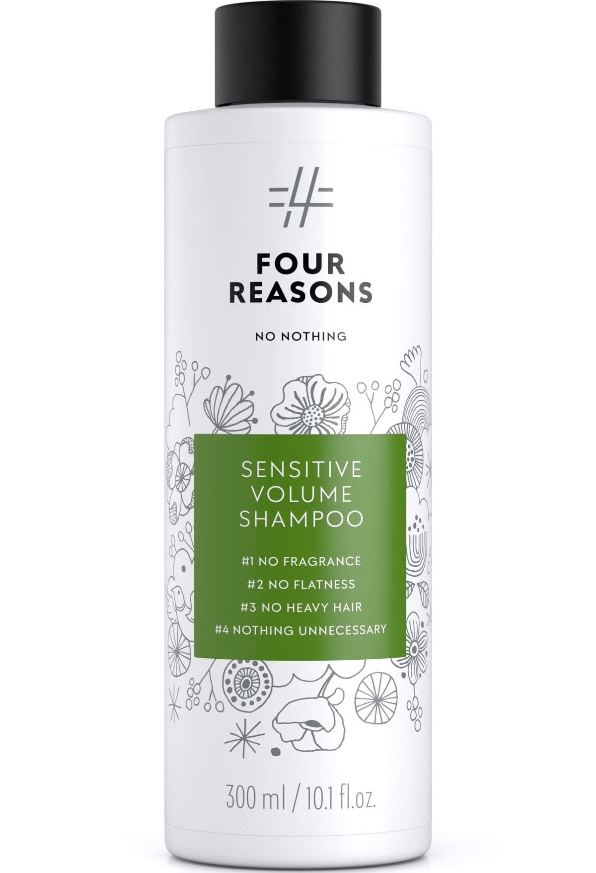 No Nothing Sensitive Volumizing Shampoo bottle front for fragrance-free volume