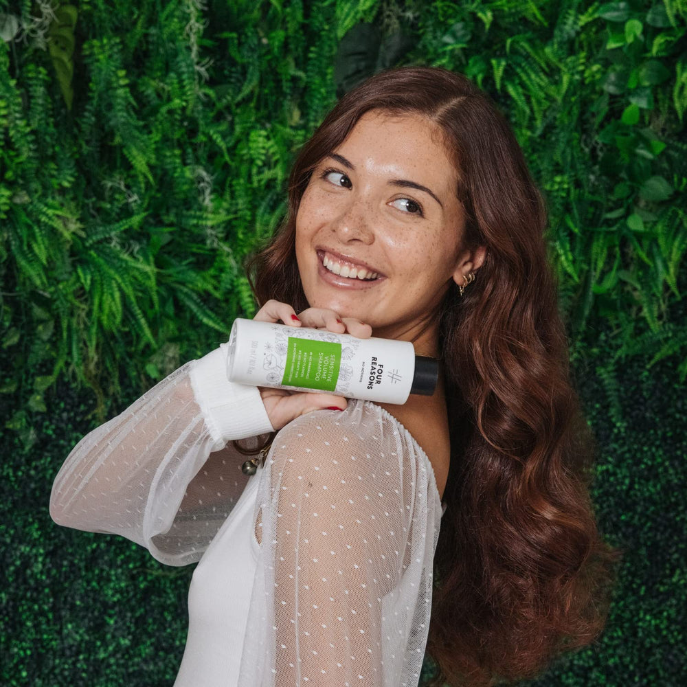 No Nothing Sensitive Volumizing Shampoo label close-up confirms vegan, hypoallergenic formula