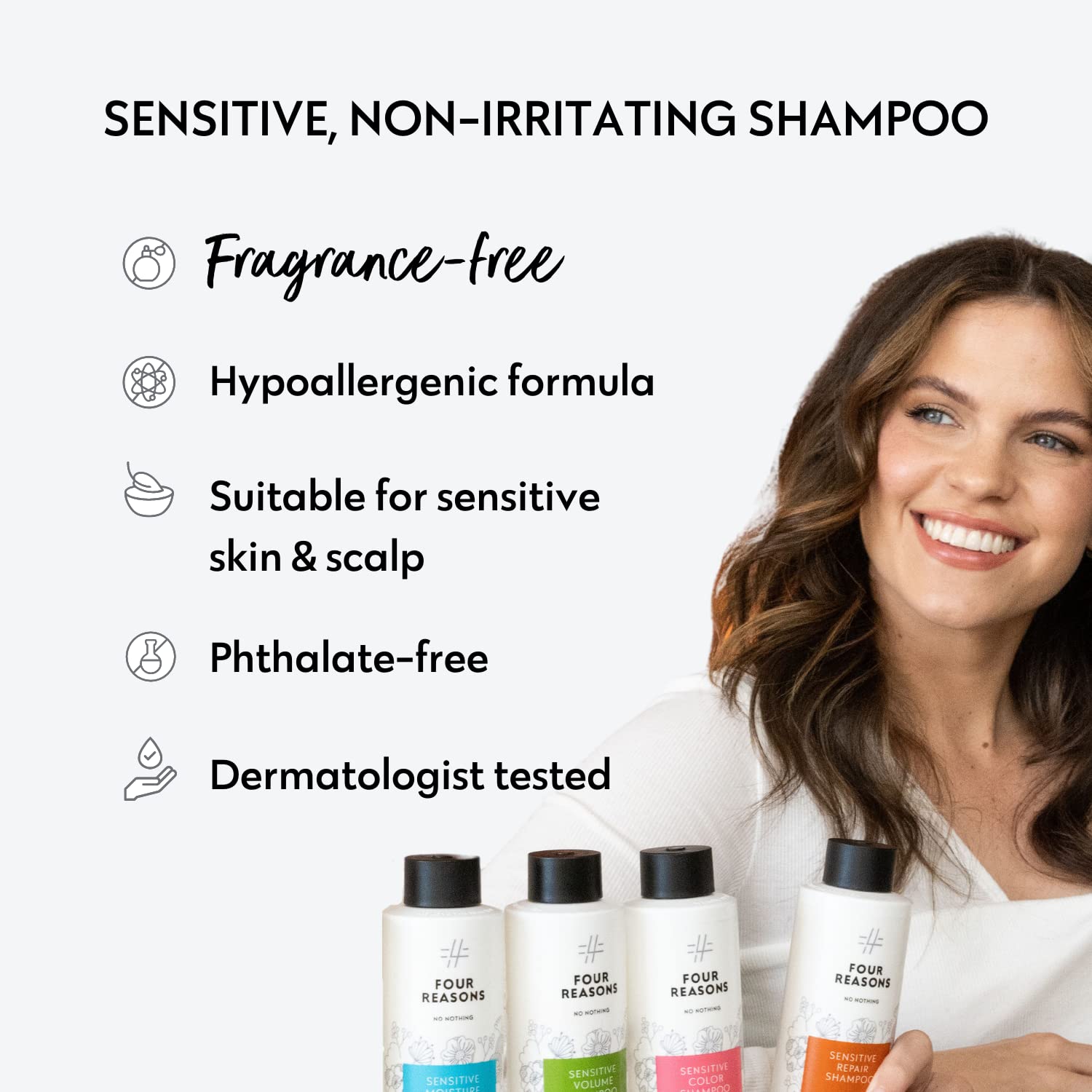 No Nothing Sensitive Volumizing Shampoo on shelf communicates allergy-friendly care