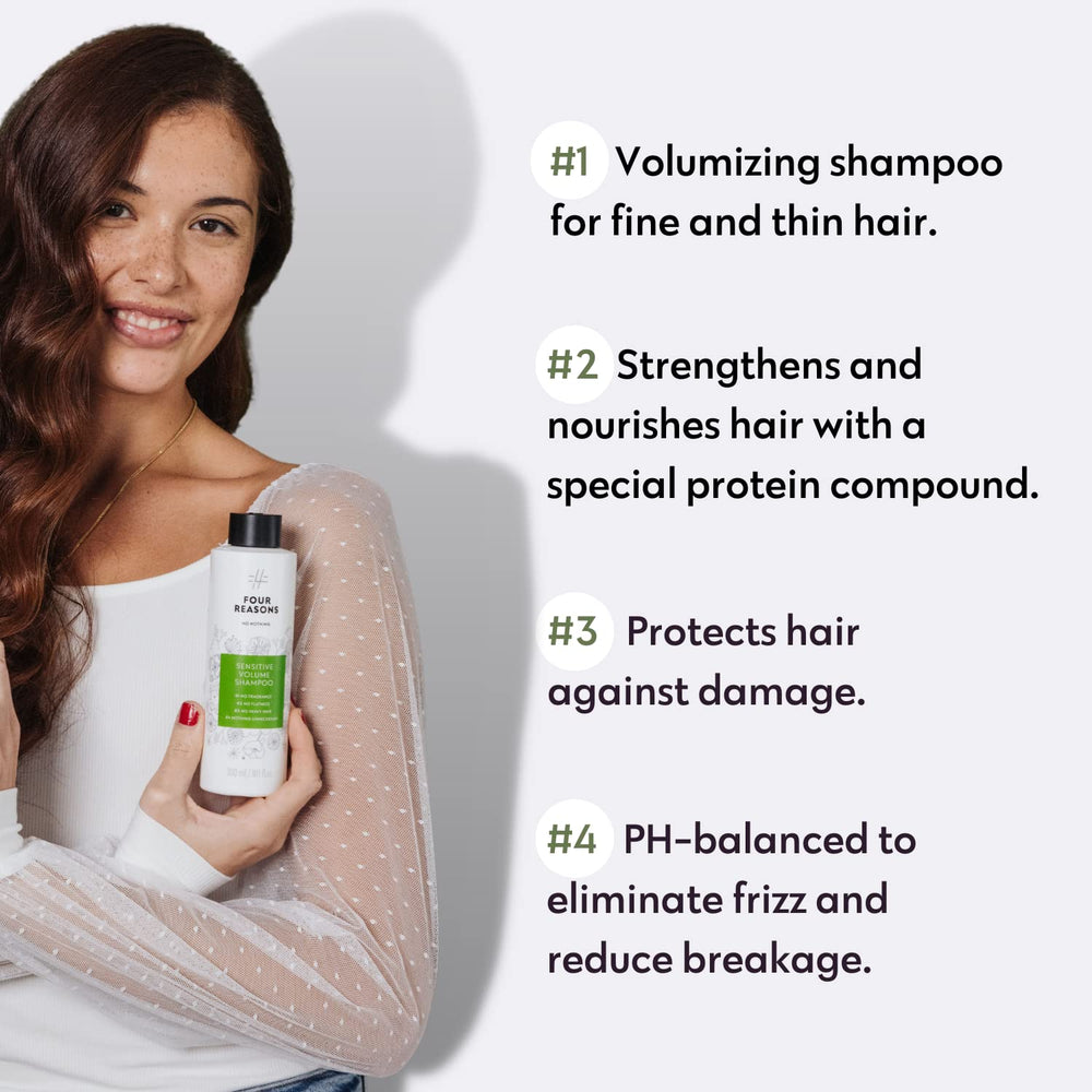 No Nothing Sensitive Volumizing Shampoo pump-dispense image suggests easy, gentle cleansing