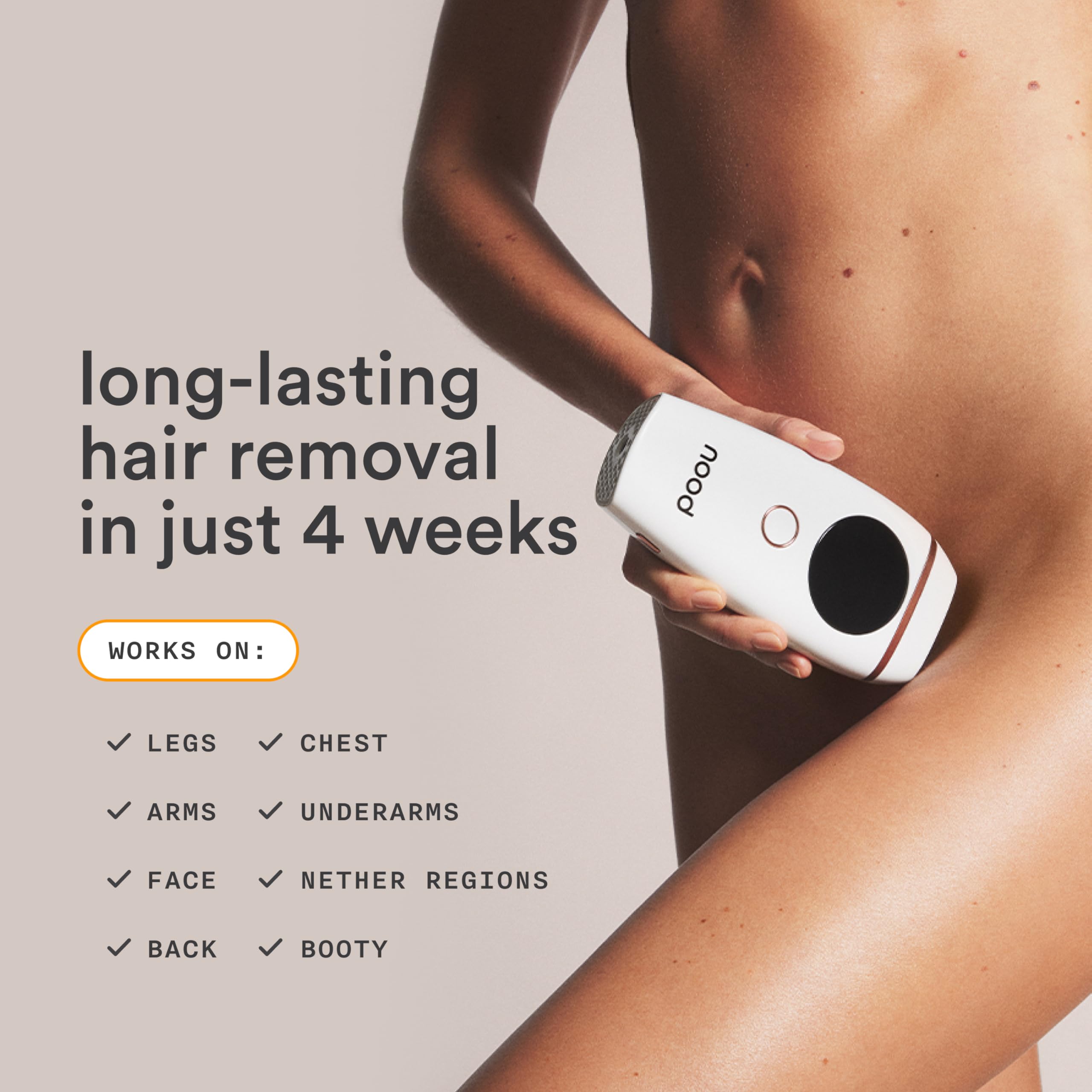 Nood Flasher 2.0 side-handheld angle shows ergonomic grip for easy body-wide treatment.