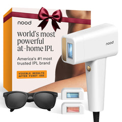 Nood Flasher Pro gloss white device front view for painless at home hair removal.